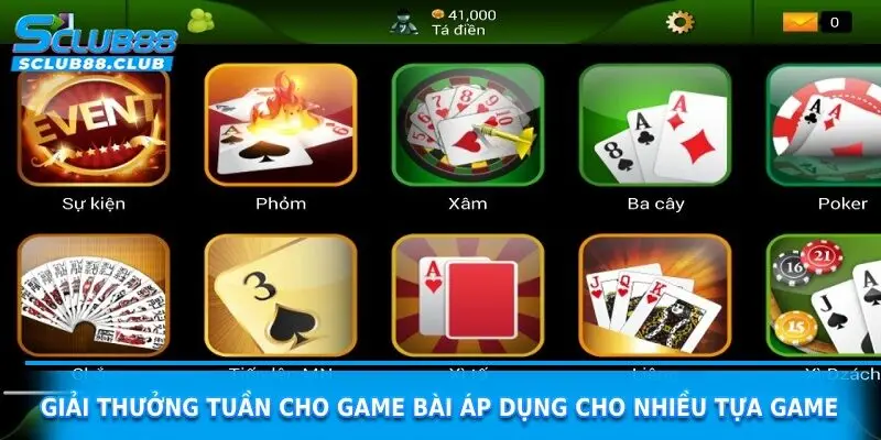 giải thưởng tuần cho game bài sclub88