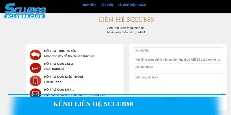 Kênh liên hệ SCLUB88
