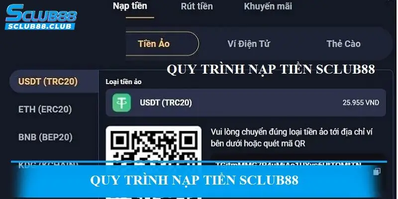 Quy trình nạp tiền SCLUB88
